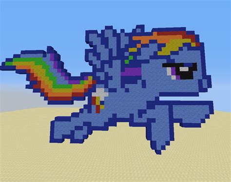 Rainbow Dash Minecraft Pixel Art