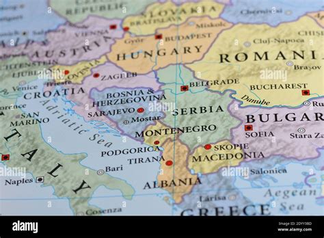 Montenegro Serbia Map Stock Photo Alamy