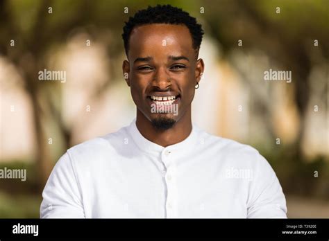 Outdoor Portrait Of A Young Black African American Men Stock Photo Alamy