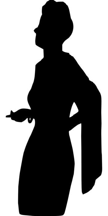 Silhouette Of The Lady Clipart Free Image Download