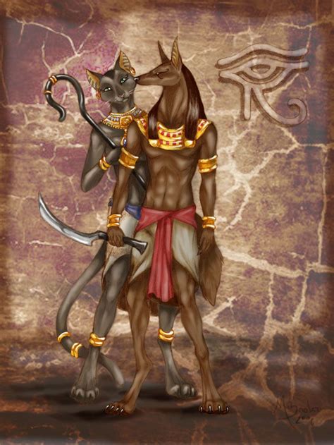 Bastet And Anubis By ~m Lupus On Deviantart Deuses Egípcios Deuses