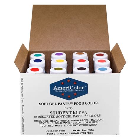 The official americolor® manufacturer the world's finest food color www.americolorcorp.com. Americolor - STUDENT KIT 3 - Soft Gel Paste Icing Food ...