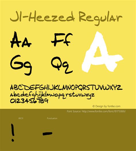 Ji Heezed Regular Macromedia Fontographer 41 822001 Font Sample