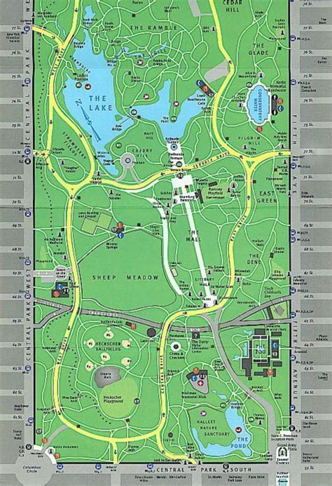 Map Of Central Park Depicting Its Many Activities And Offerings Check