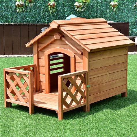 Wooden Pet Dog House Crates With Porch Window Wooden Dog House Dog