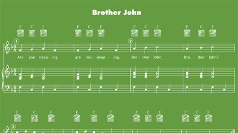 Watch are you sleeping brother john stories with song by derrick and debbie. Brother John - Sheet Music - Mother Goose Club