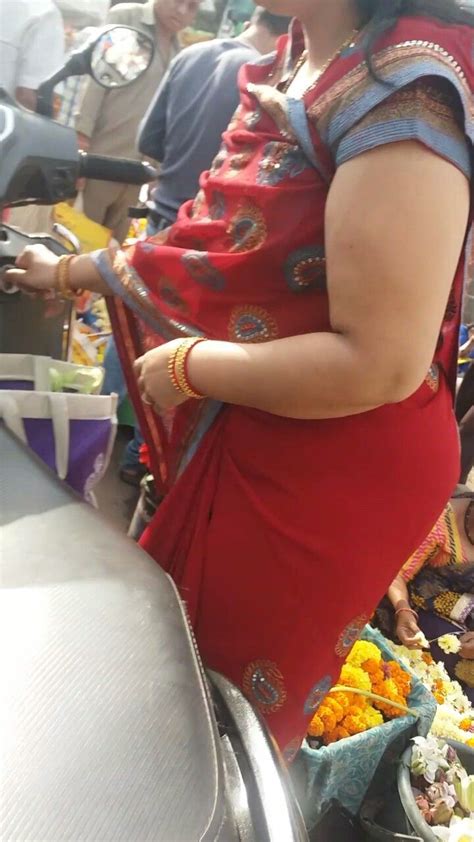 Pin On Saree Back Side Front Indian Aunties On Street