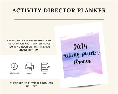 2024 Activity Director Planner For Activity Directors Activity Coordinators And Activity Staff