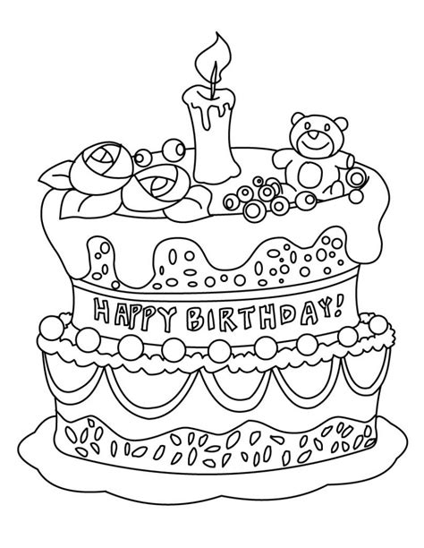 Printable coloring sheets of cakes and characters make an awesome free birthday activity! Free Printable Birthday Cake Coloring Pages For Kids