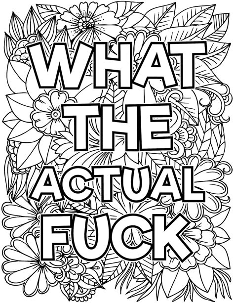 Adult Coloring Pages Swear Words Fuck Extension Pack Etsy