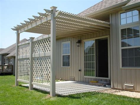 With a special mention on the east coast that comes with high humidity and temperature. Tan Vinyl Double Roof Pergola w over Porch w/ Lattice ...