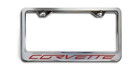 2005 2013 C6 Corvette License Plate Frame Corvette Inlay Lettering
