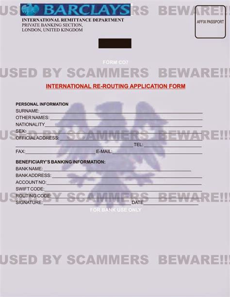 Received a text message from this number claiming that it was from bank of america and reporting fraudulent activity that my debit card has been suspended. FRAUD FYI: 419 scam email with Fake Barclay's Bank Form from Mr. Matthew Bell DIRECTOR OF ...