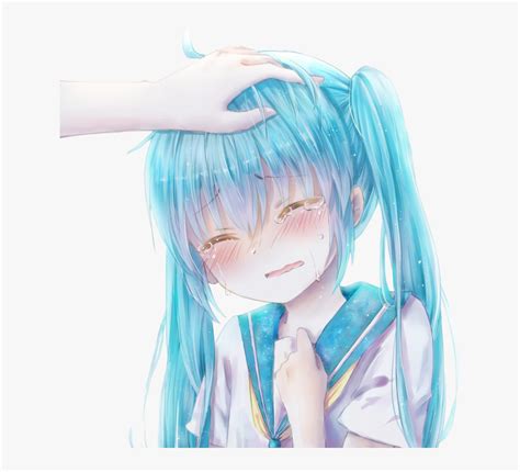 Anime Girl Crying Depressed Png Download Hatsune Miku Fanart Crying