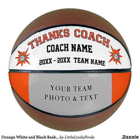 Orange White And Black Basketball Coach Ts Zazzle Basketball