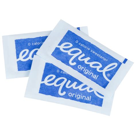 Sugar, like all carbohydrates, contains food energy. Equal 1 Gram Sugar Substitute Packets - 2000/Case