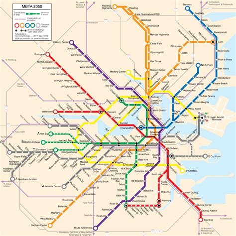 Boston Transit Map Boston Public Transit Map United States Of America