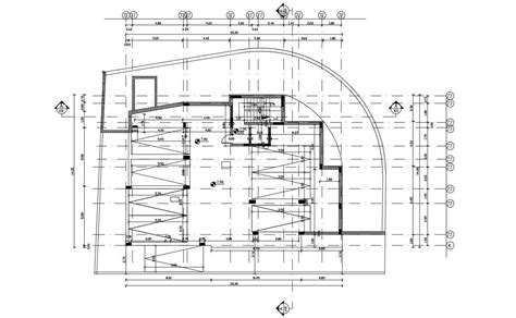 Basement Parking Plan With Ramp Dwg Autocad Space