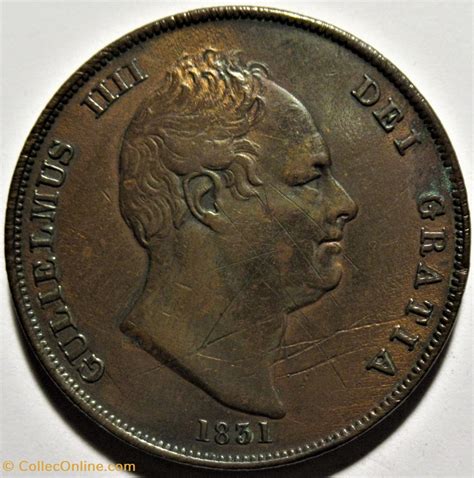 William Iv Penny 1831 Kingdom Of Great Britain Ex2 Monnaies