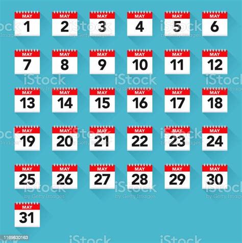 English Calendars Icon Set Stock Illustration Download Image Now Istock