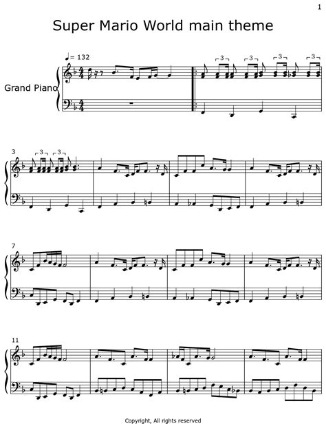 Super Mario World Main Theme Sheet Music For Piano