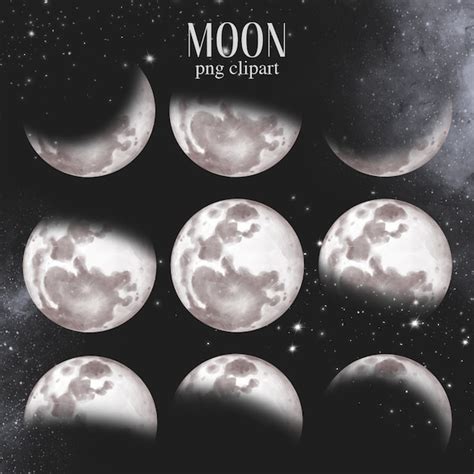Moon Phases Clipart Etsy
