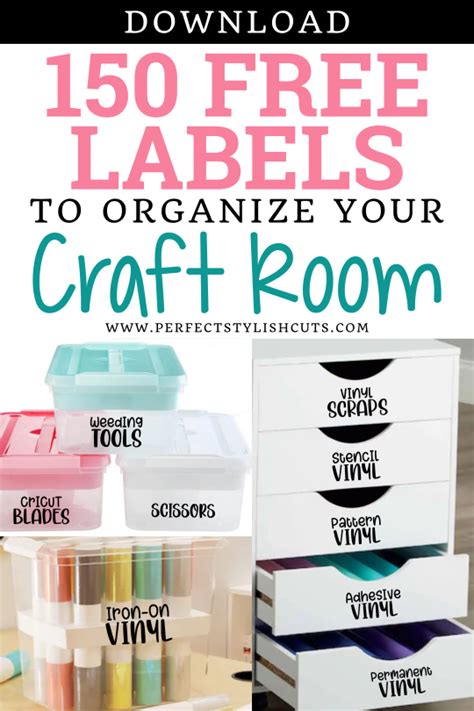 150 FREE Labels To Organize Your Cricut Craft Room Cricut Craft Room