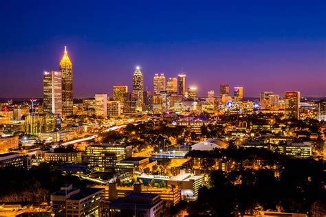 Skyline Of Atlanta Buildings At Night Atlanta Photographer Chris Hamilton