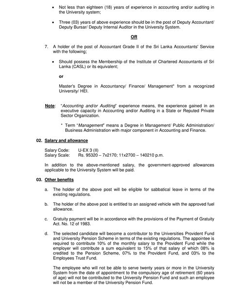 Bursar - South Eastern University of Sri Lanka