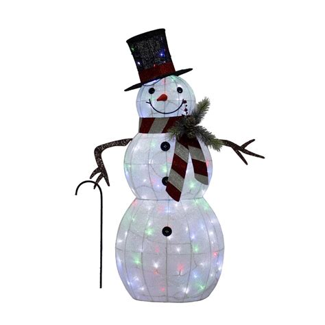 Holiday Living 4 Ft Freestanding Snowman Sculpture With Twinkling
