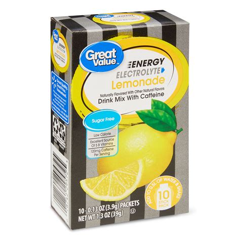 Great Value Lemonade Drink Mix 013 Oz 10 Count