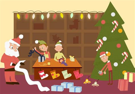 Santas Workshop Vector 98521 Vector Art At Vecteezy