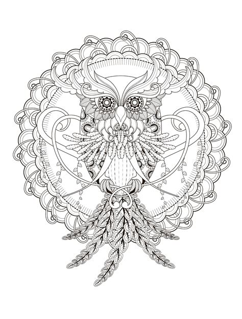 The coloring pages can be free printable with white and black pictures, drawings. OWL Coloring Pages for Adults. Free Detailed Owl Coloring ...