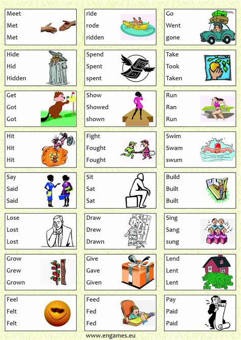 Grammar Games Irregular Verbs Games To Learn English Games To