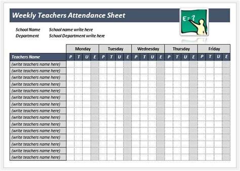 11 Free Teacher Attendance Sheet Templates My Word Templates