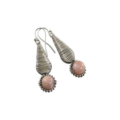 Pink Opal Sterling Silver Earrings Pink Opal Earrings Girlfriend