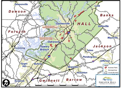 Hall County Georgia Map