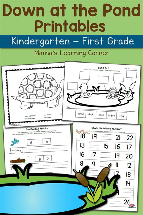 More for practice with writing each word and forming letters correctly. Pond Worksheets for Kindergarten and First Grade - Updated ...