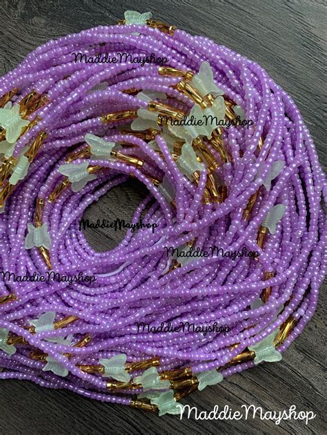 Royal Waist Bead Belly Beads With Soft Glow Butterflies Etsy