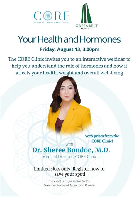 your health and hormones webinar core philippines