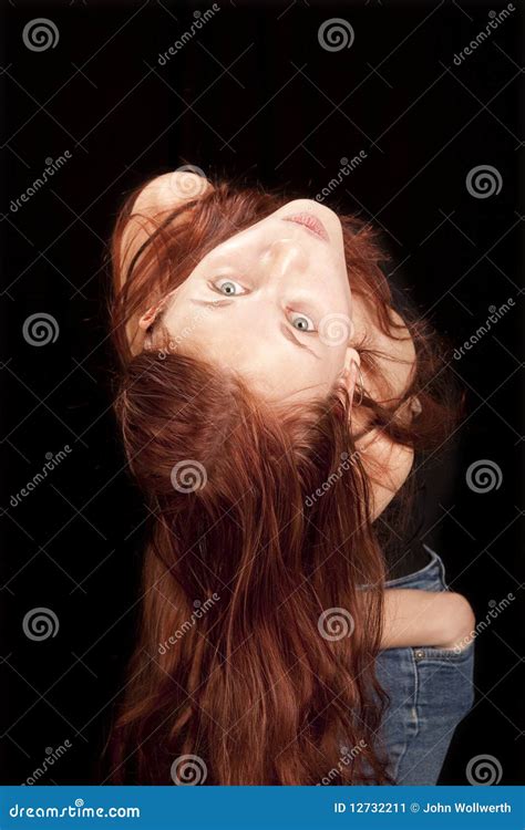 Upside Down Redhead Stock Image Image Of Female Color 12732211