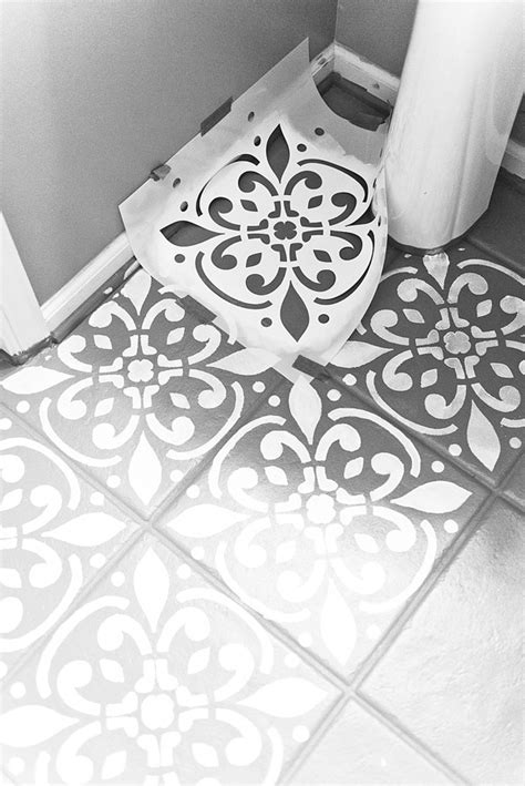 How To Paint And Stencil Your Ceramic Floor Tidewater And Tulle