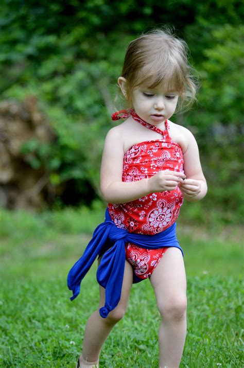 Extra Small Bathing Suit Red Bandana With Royal Blue Wrap Around Swimsuit Bathing Suits Blue