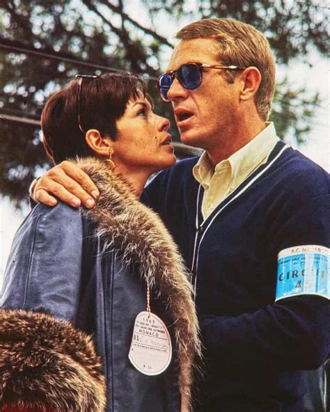 Steve Mcqueen And His Wife Neile Adams At The 1965 Monaco Grand Prix