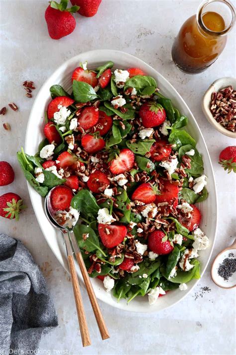 Strawberry Spinach Salad With Goat Cheese Dels Cooking Twist