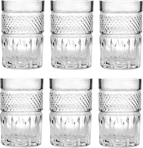whiskey shot glasses bar glasses crystal shot glasses set of 6 bourbon glass 1 3 fl