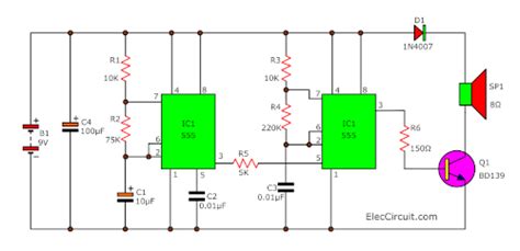 555 Timer Led Police Flasher Schematic Circuit Circuit Diagram