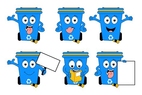 Cute Recycling Bin Cartoon Illustration 2186648 Illustrations