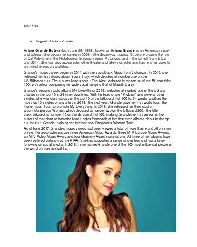 Biografi Ariana Grande Bahasa Inggris Sketsa