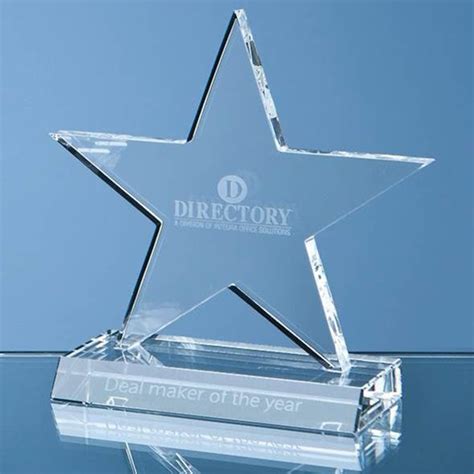Crystal Glass Star Plaque Large H 16cm Michael Virden Glass